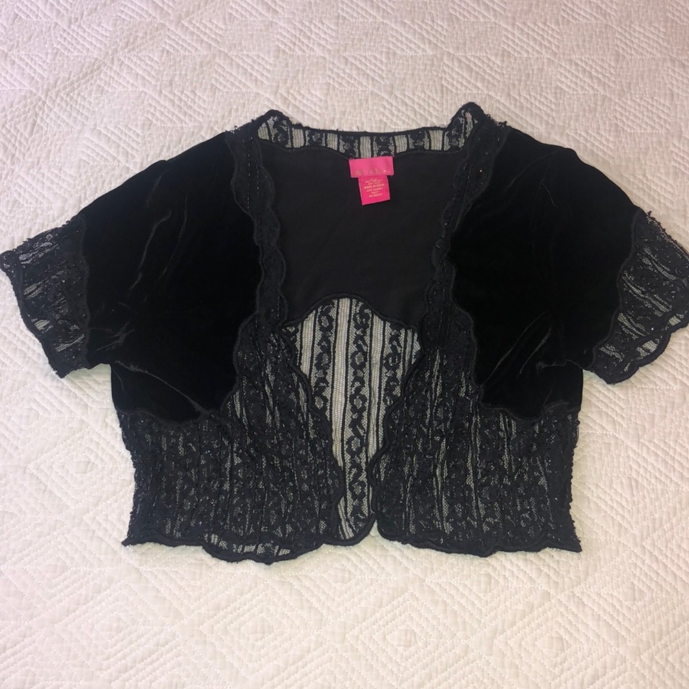 Betsey Johnson Velvet Beaded Bolero